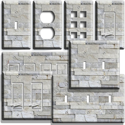 Rustic gray stacked stone - stacked,